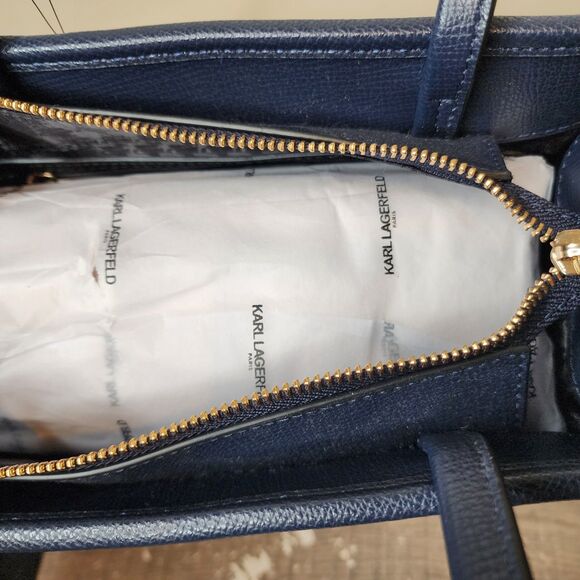 Karl Lagerfeld Paris Bag Maybelle Checkered Satchel Crossbody Pouch Karl Cat - Picture 10 of 13